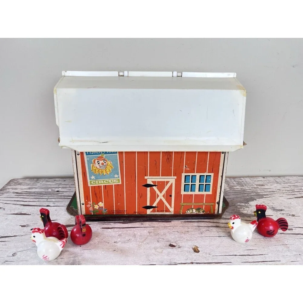 Vintage 1967 Fisher Price Family Play Farm #915 Little People Fisher Price Barn
